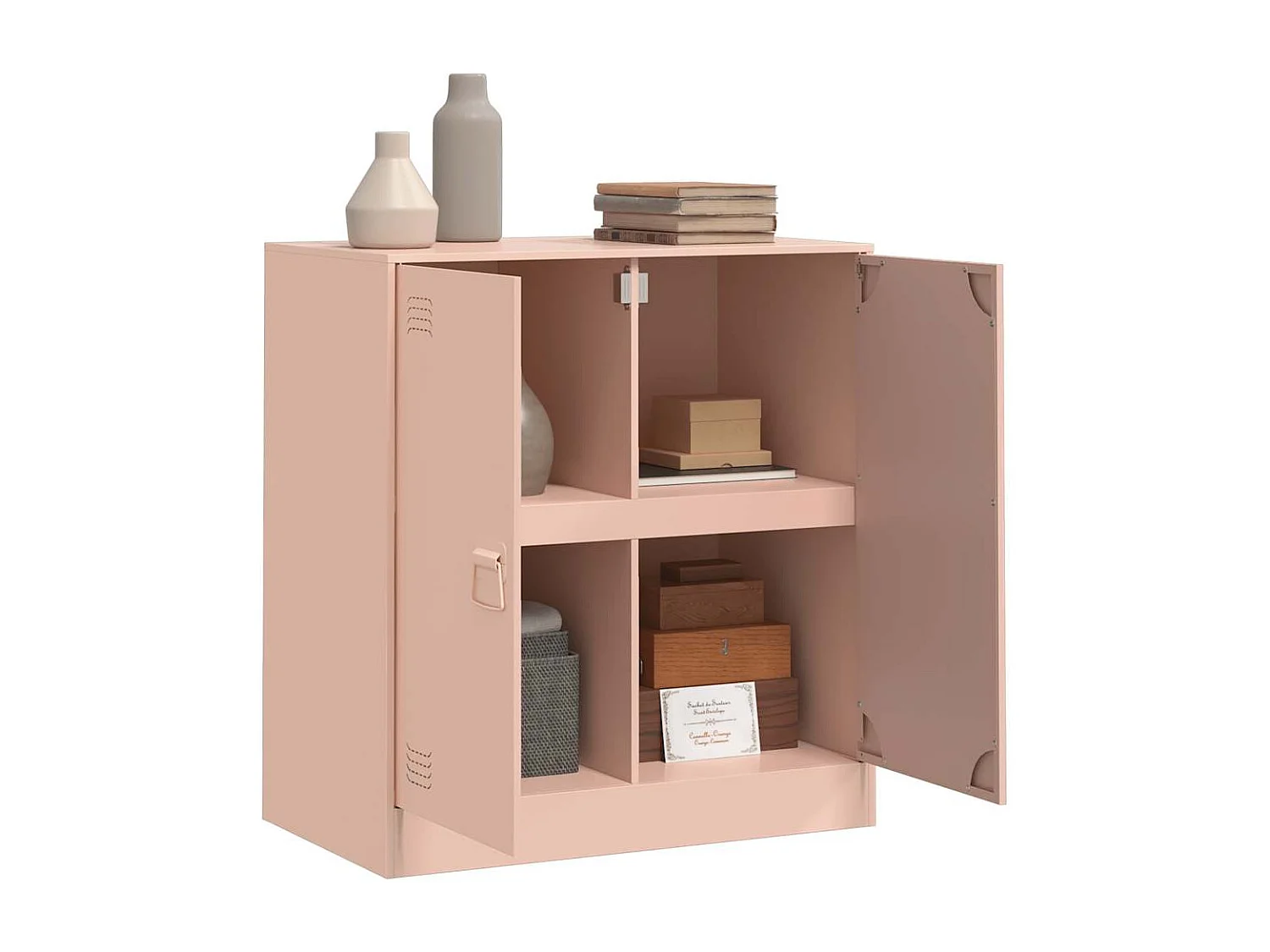 Buffet | Bahut | Meuble de rangement rose 67x39x73 cm acier