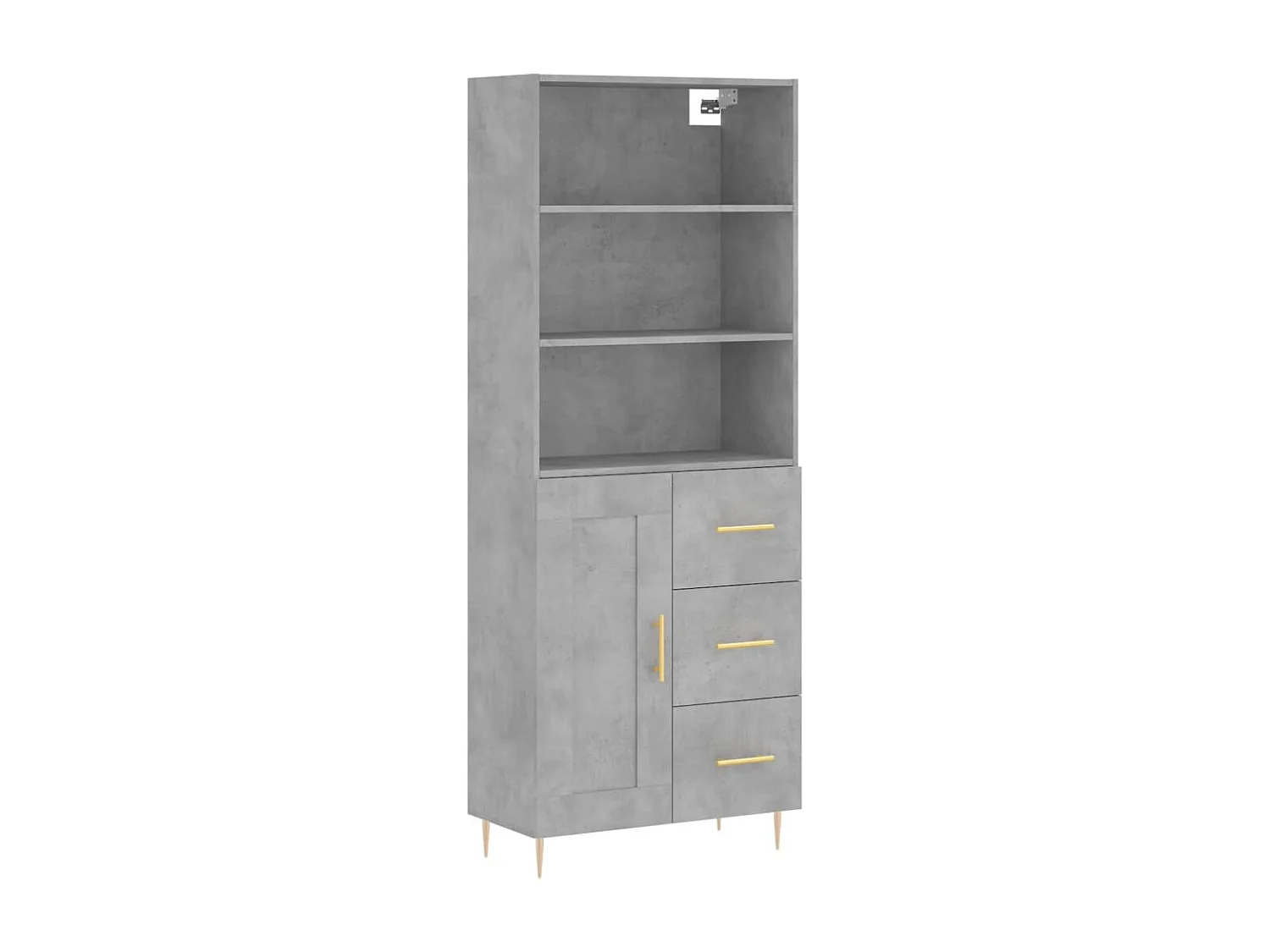 Buffet | Bahut | Meuble de rangement haut Gris béton 69,5x34x180 cm Bois d'ingénierie