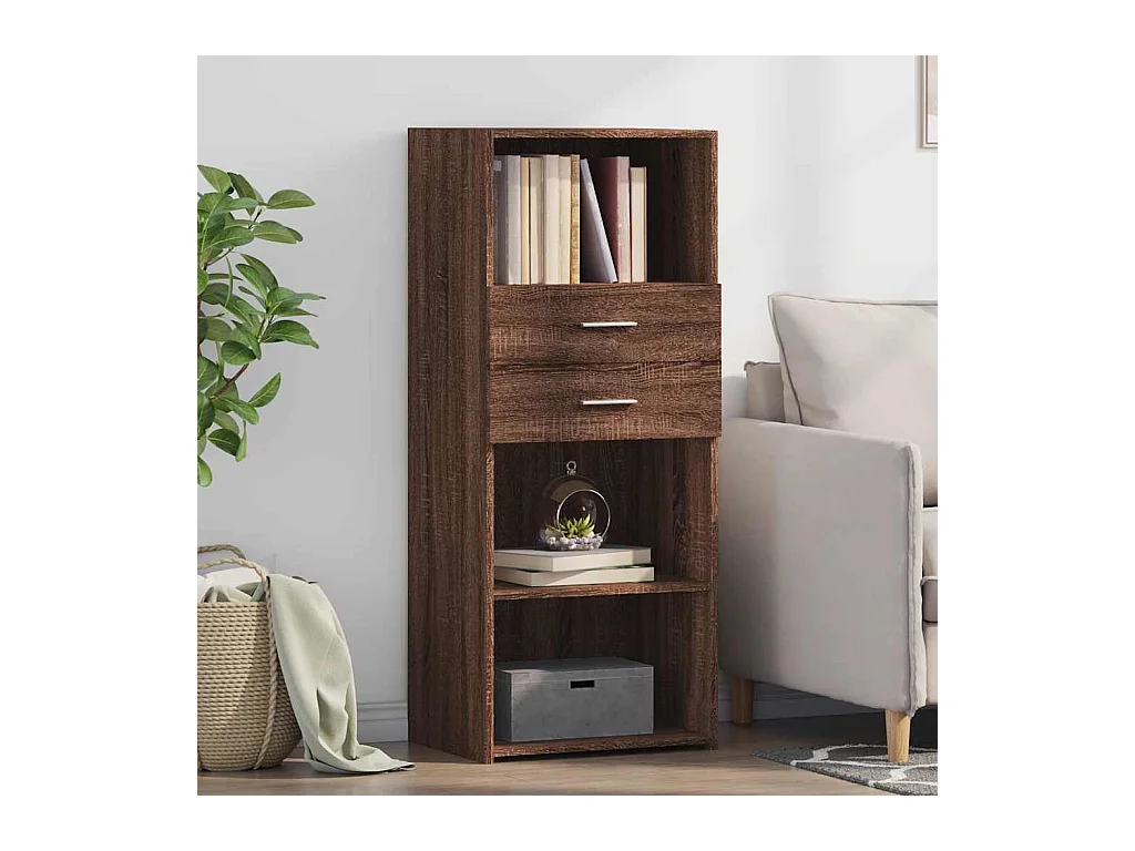Buffet | Bahut | Meuble de rangement haut chêne marron 50x42,5x124 cm bois d'ingénierie