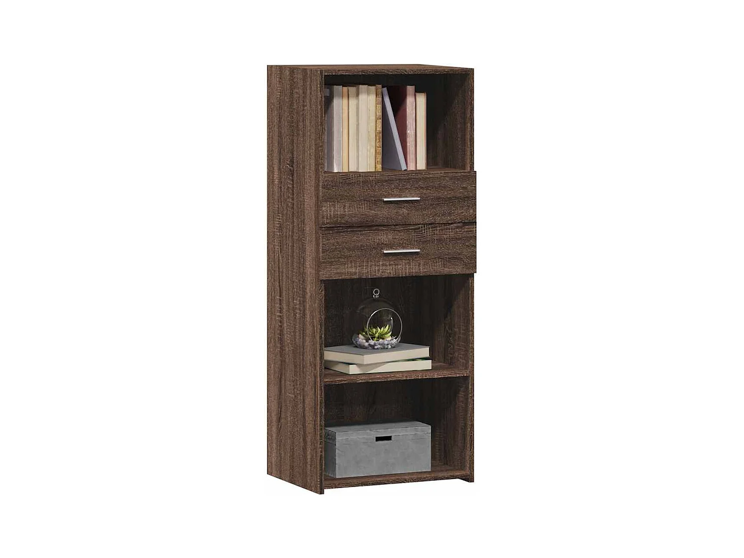 Buffet | Bahut | Meuble de rangement haut chêne marron 50x42,5x124 cm bois d'ingénierie