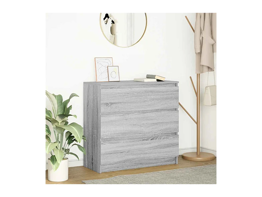 Credenza | Buffet | Armadio Grigio Sonoma 80x35x76 cm in Legno Multistrato