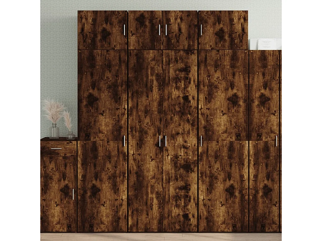 Credenza | Buffet | Armadio Rovere Fumo 70x42,5x185 cm in Legno Multistrato