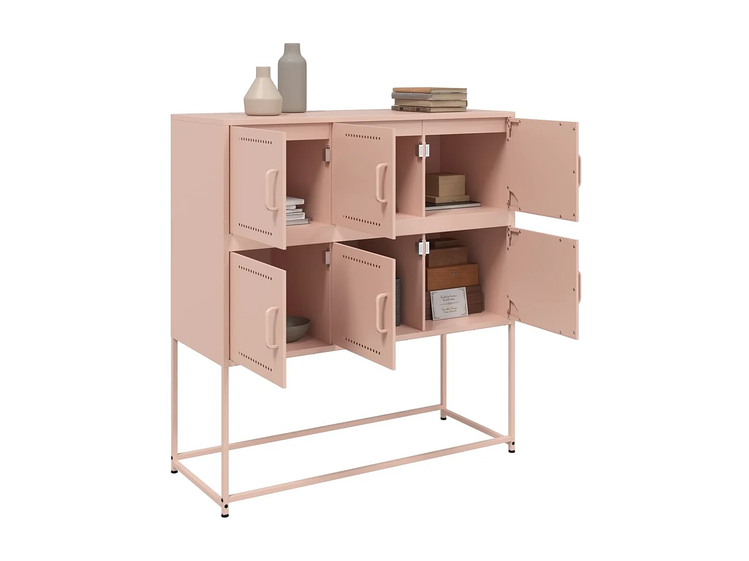 Credenza | Buffet | Armadio Rosa 100,5x39x107 cm in Acciaio