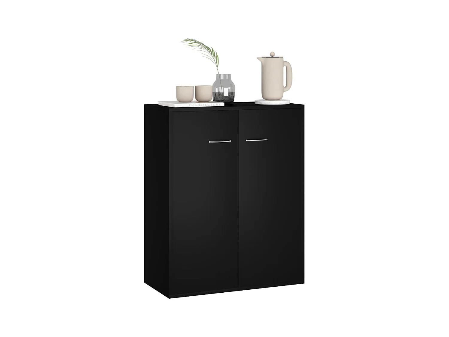 Buffet | Bahut | Meuble de rangement noir 60x30x75 cm bois d'ingénierie