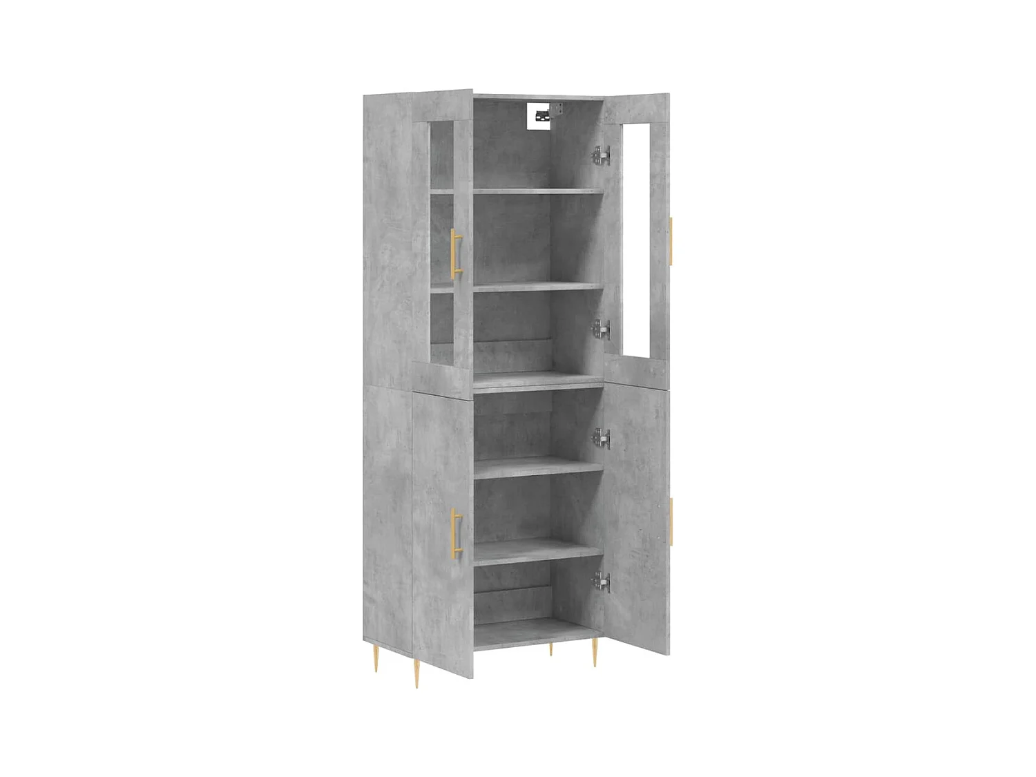 Buffet | Bahut | Meuble de rangement haut Gris béton 69,5x34x180 cm Bois d'ingénierie