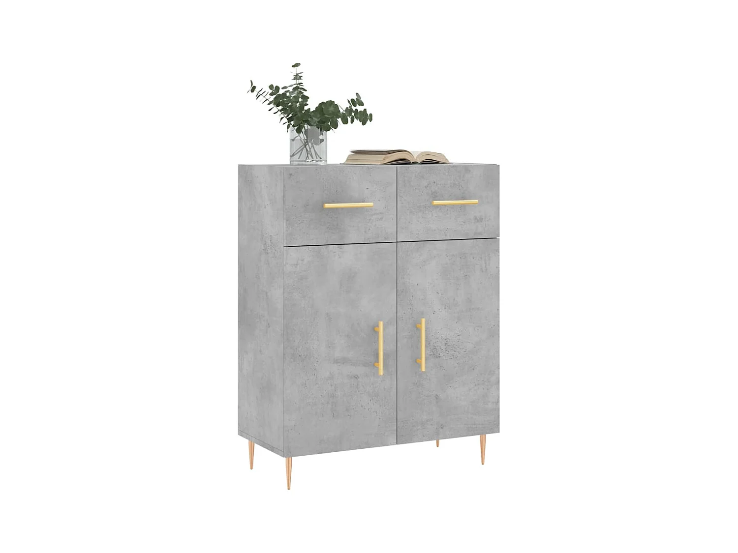 Credenza | Buffet | Armadio Grigio Cemento 69,5x34x90 cm in Legno Multistrato