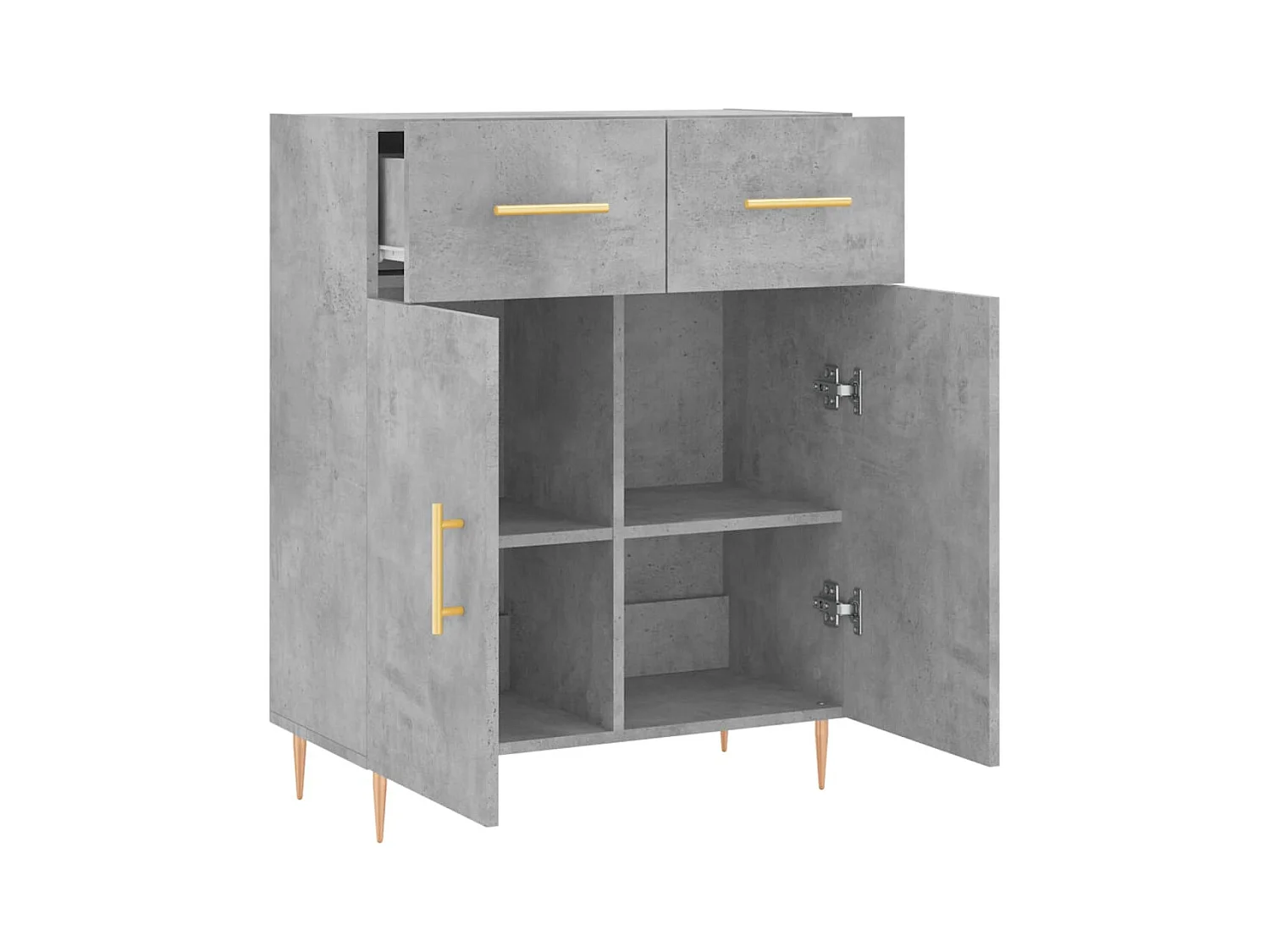 Credenza | Buffet | Armadio Grigio Cemento 69,5x34x90 cm in Legno Multistrato