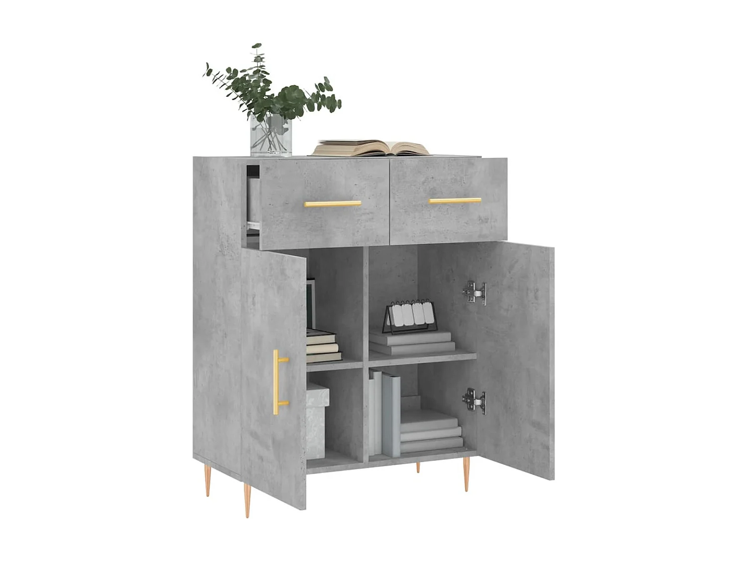 Buffet | Bahut | Meuble de rangement gris béton 69,5x34x90 cm bois d'ingénierie