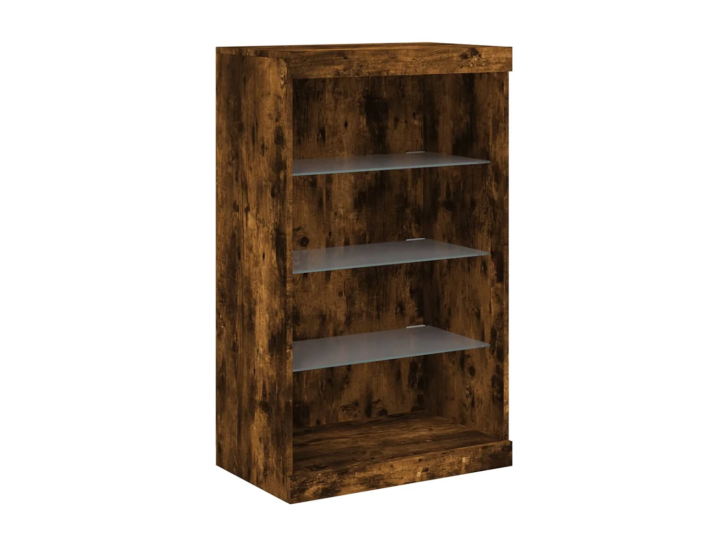 Buffet | Bahut | Meuble de rangement avec lumières LED chêne fumé 60,5x37x100 cm