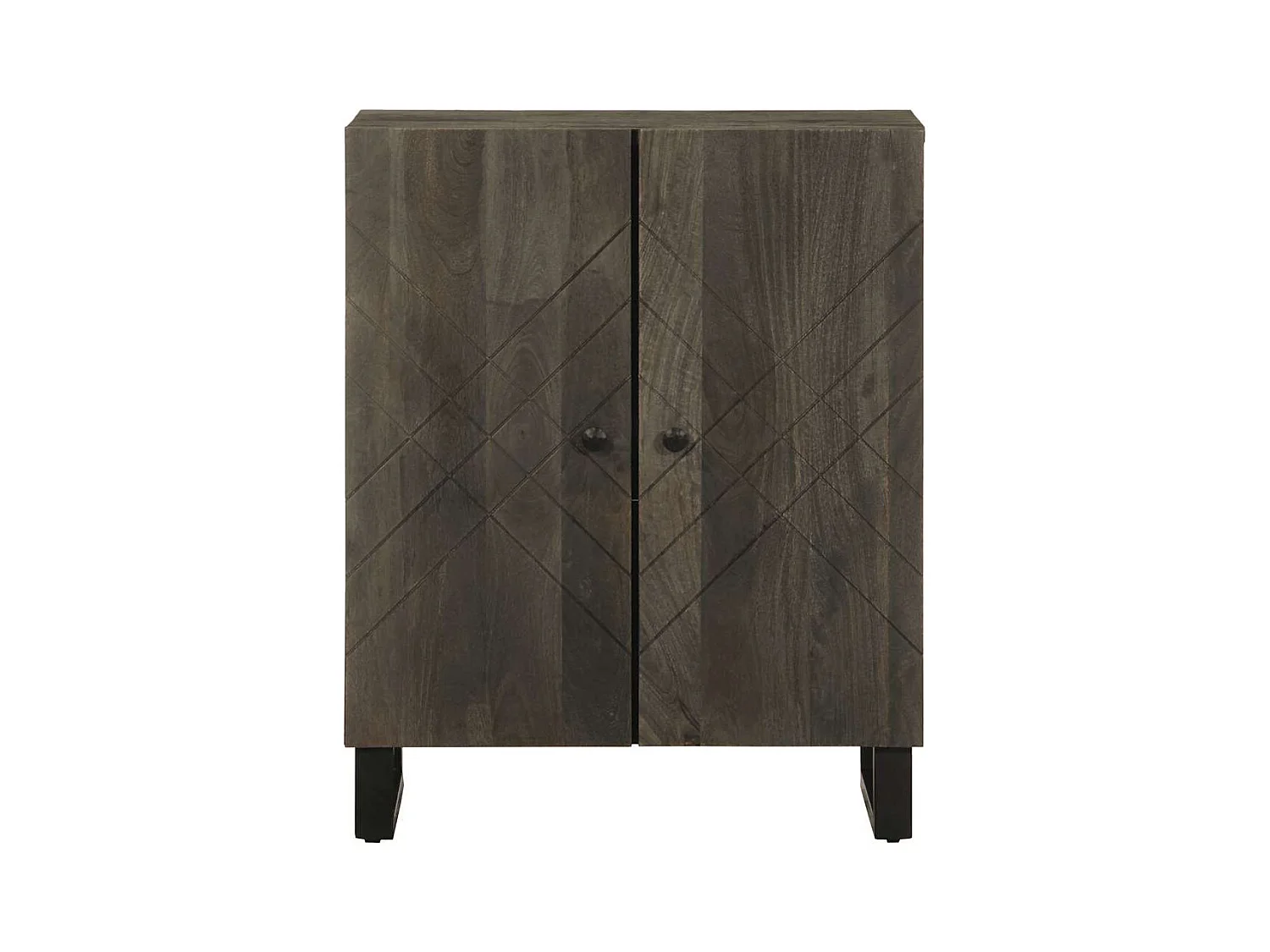 Buffet | Bahut | Meuble de rangement noir 60x33x75 cm bois massif de manguier