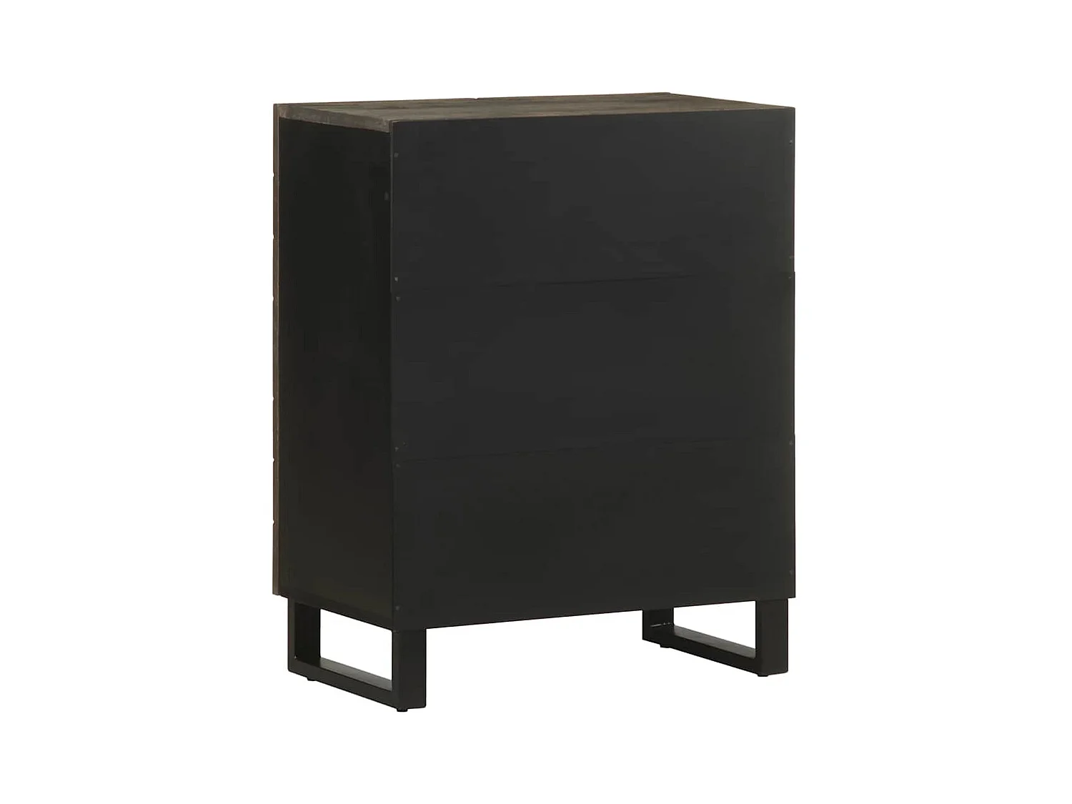 Buffet | Bahut | Meuble de rangement noir 60x33x75 cm bois massif de manguier