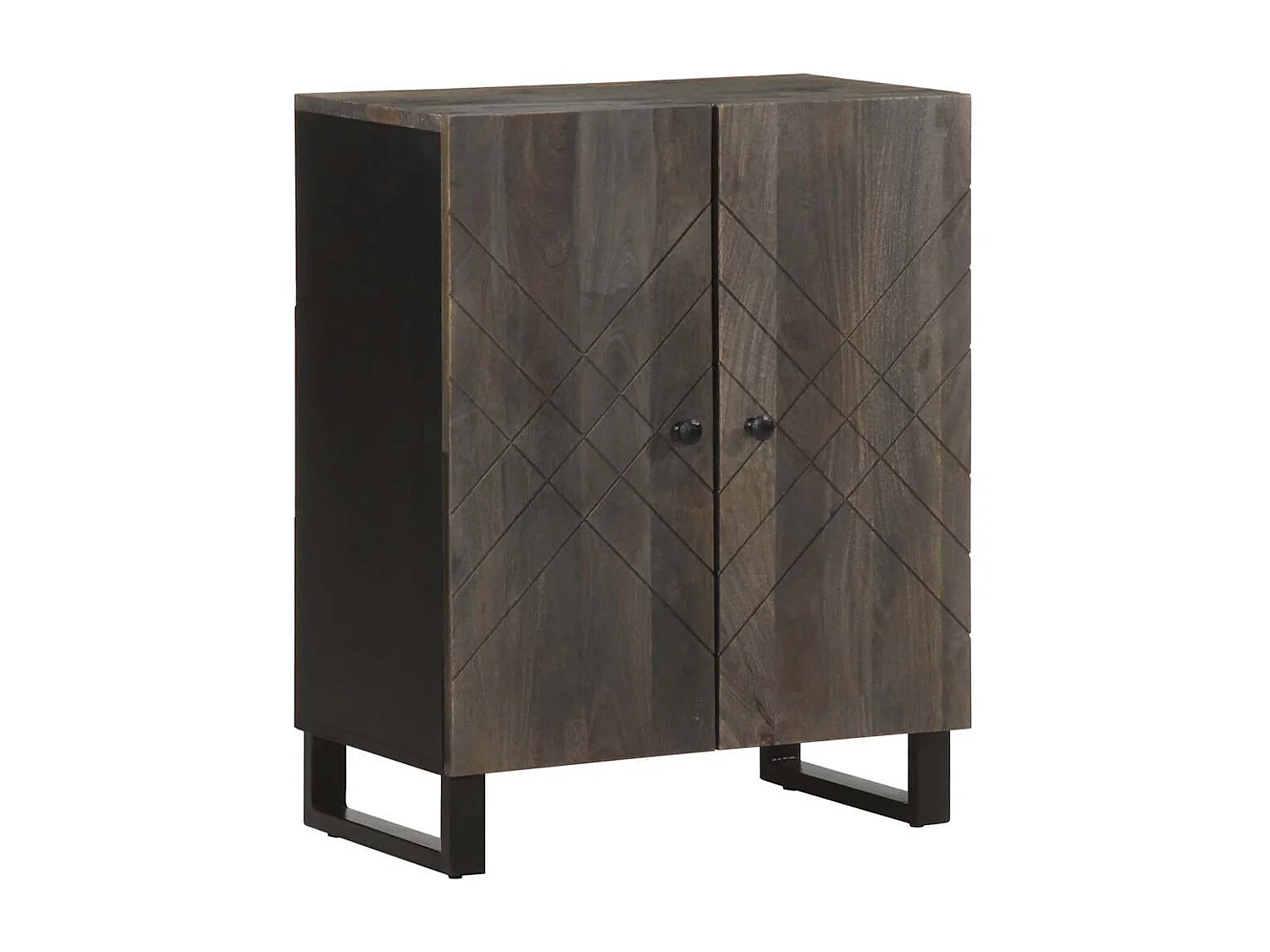 Credenza | Buffet | Armadio Nera 60x33x75 cm in Legno Massello di Mango