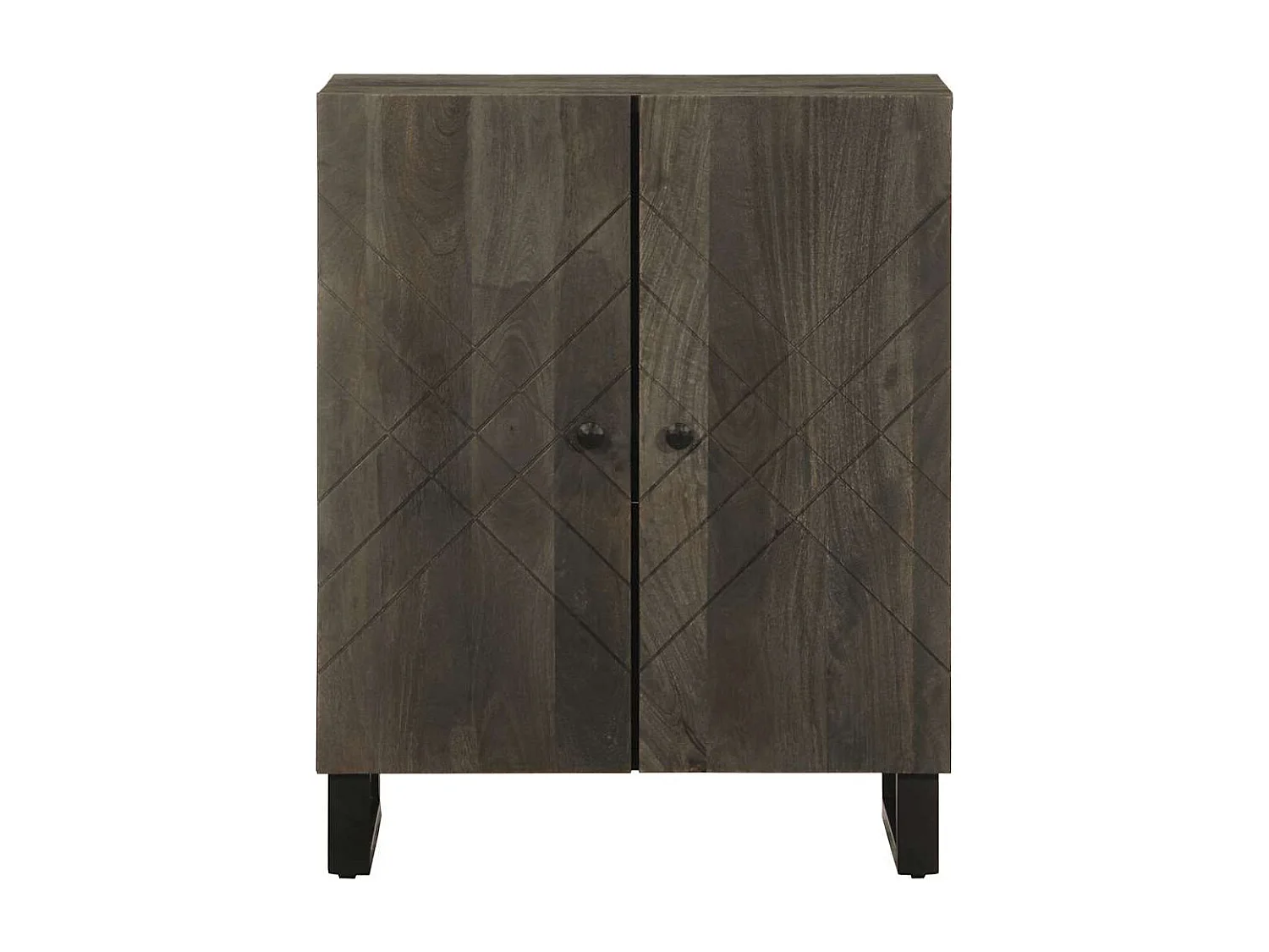 Credenza | Buffet | Armadio Nera 60x33x75 cm in Legno Massello di Mango