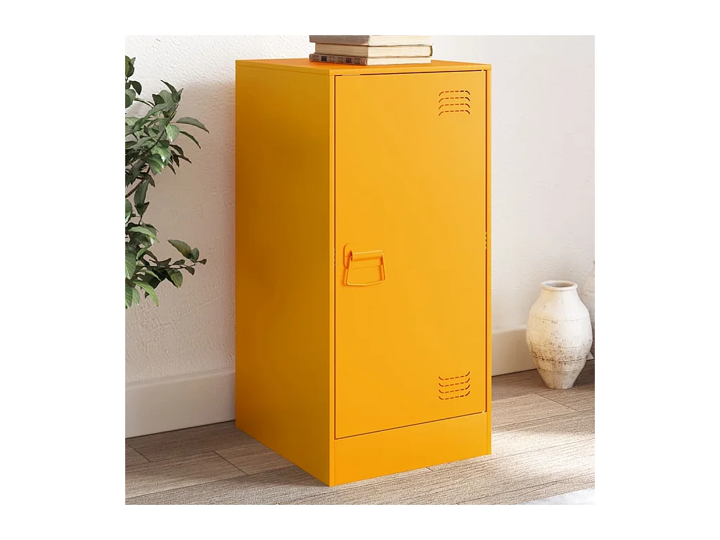 Buffet | Bahut | Meuble de rangement jaune moutarde 34,5x39x73 cm acier