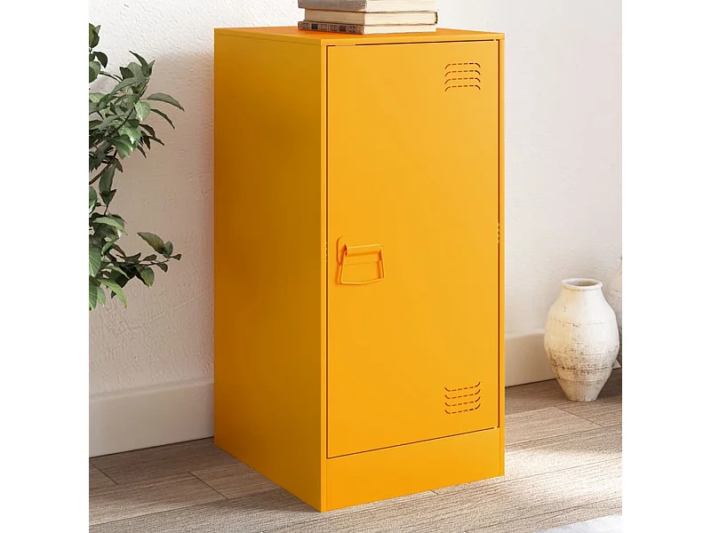 Credenza | Buffet | Armadio Giallo Senape 34,5x39x73 cm in Acciaio