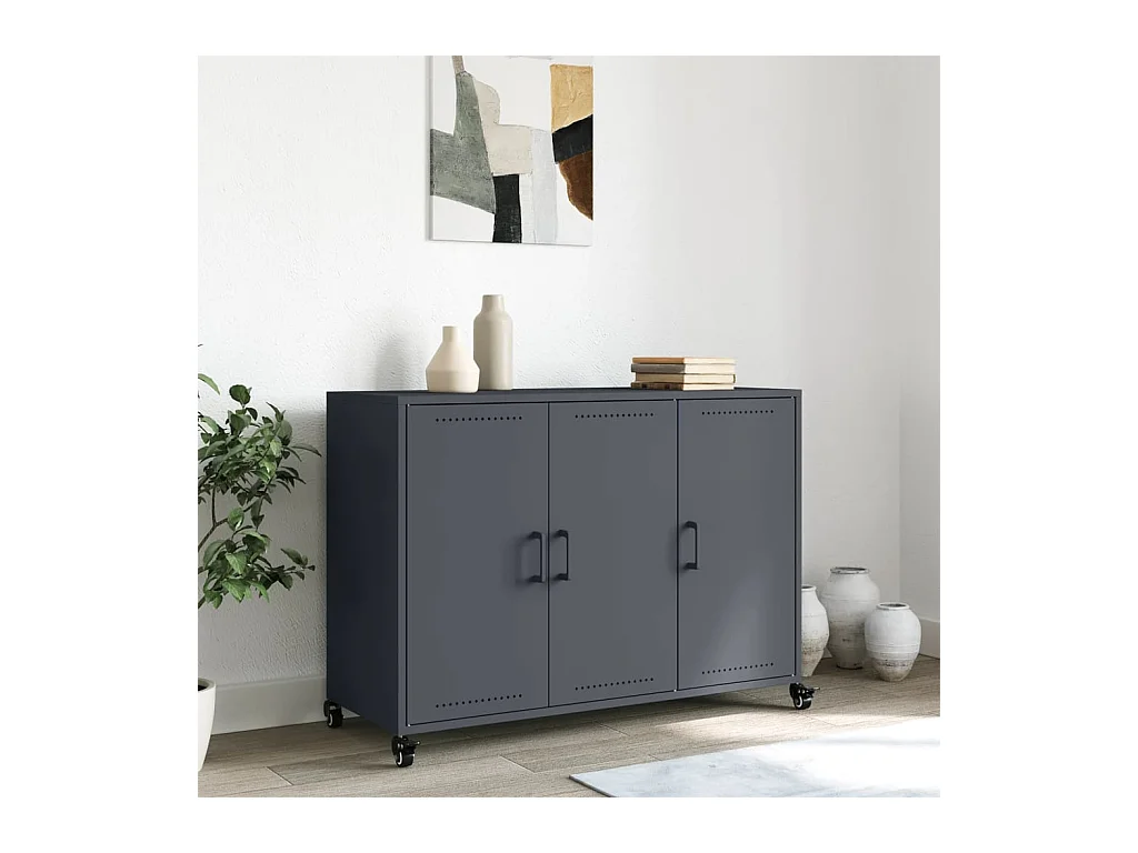 Buffet | Bahut | Meuble de rangement anthracite 100,5x39x72 cm acier