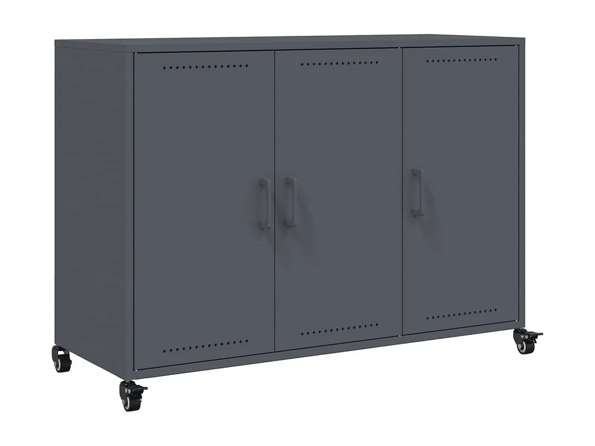 Credenza | Buffet | Armadio Antracite 100,5x39x72 cm in Acciaio