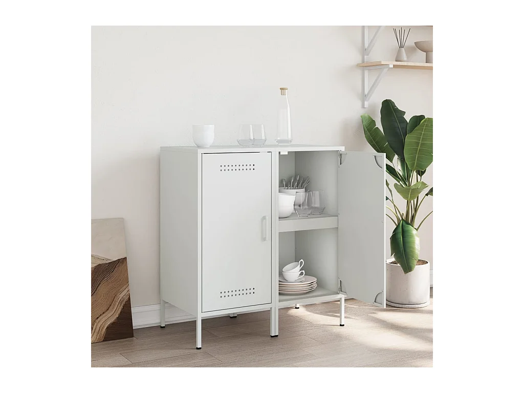 Credenze | Buffet | Armadi 2 pz Bianche 36x39x79 cm in Acciaio