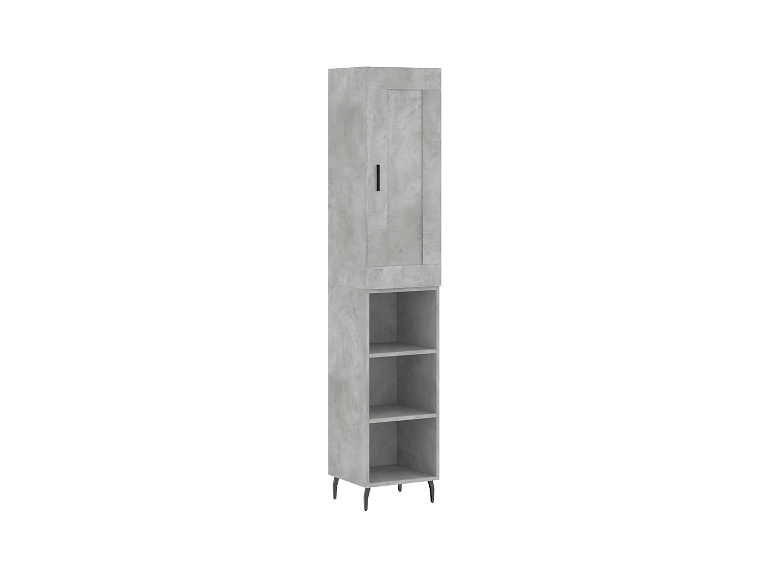 Buffet | Bahut | Meuble de rangement haut Gris béton 34,5x34x180 cm Bois d'ingénierie