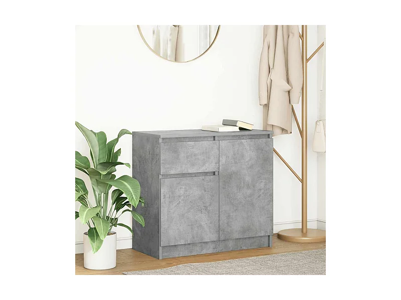 Credenza | Buffet | Armadio con Cassetto Grigio Cemento 71x35x65 cm in Truciolato