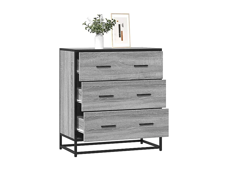 Buffet | Commode à tiroir | Meuble de rangement sonoma gris 68x35x76 cm bois d'ingénierie et métal