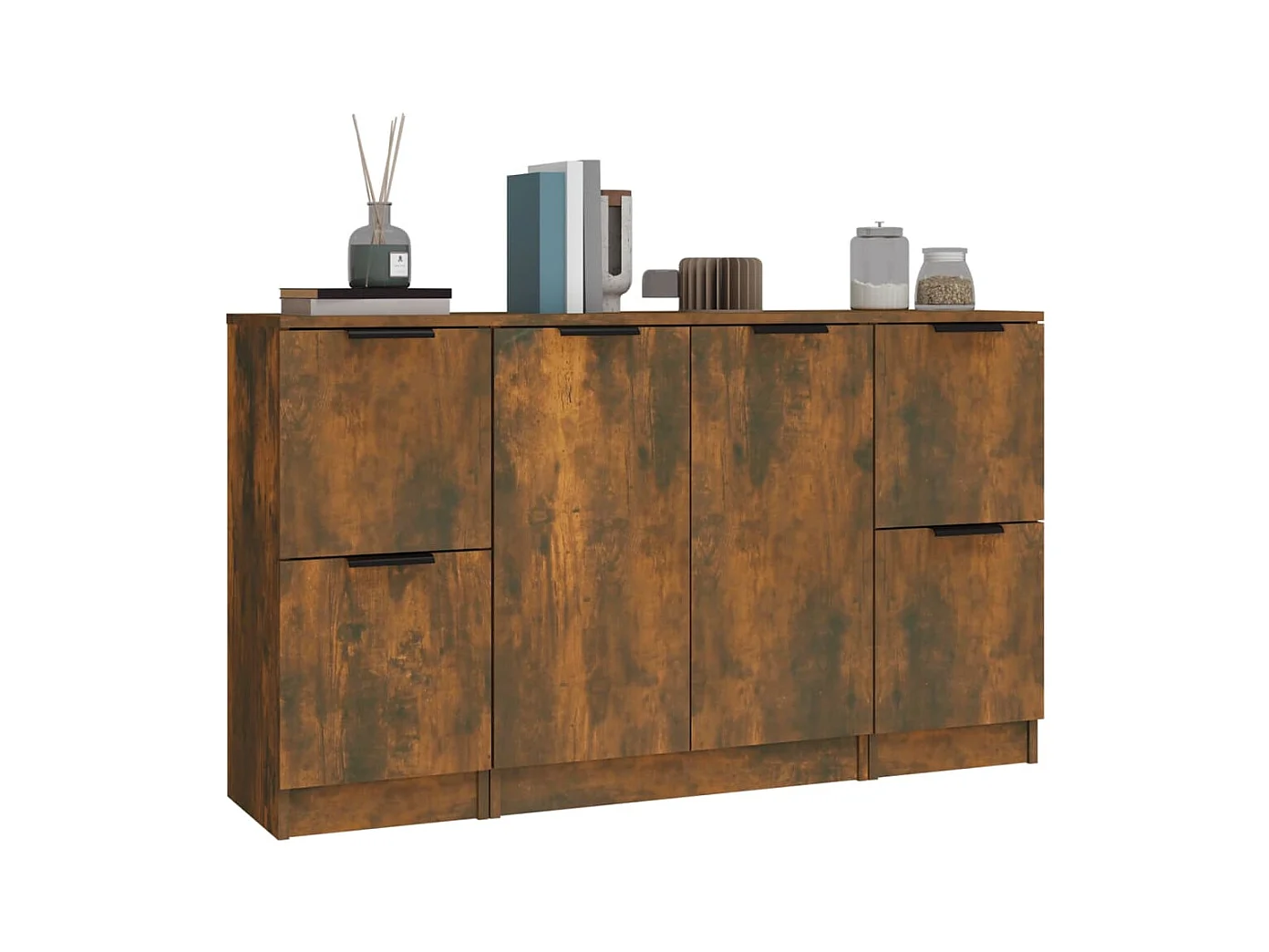 Credenze | Buffet | Armadi 3 pz Rovere Fumo in Legno Multistrato