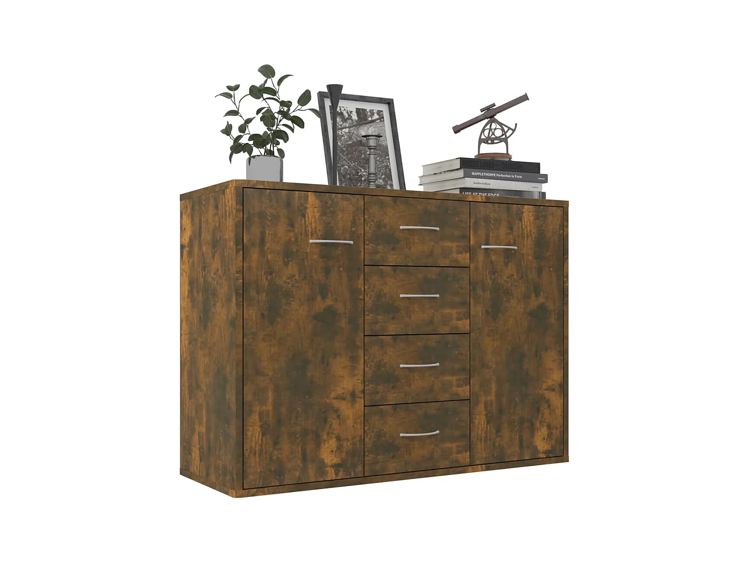 Buffet | Commode à tiroir | Meuble de rangement Chêne fumé 88x30x65 cm Bois d'ingénierie
