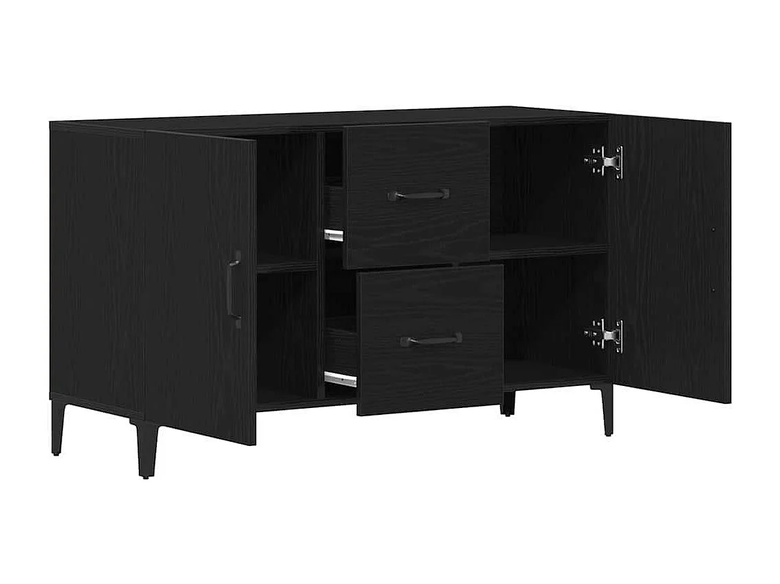 Credenza | Buffet | Armadio Nera in Rovere - 100 x 36 x 60 cm - Realizzata in Legno Ingegnerizzato
