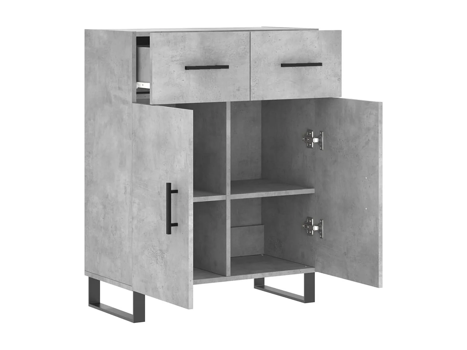 Buffet | Bahut | Meuble de rangement gris béton 69,5x34x90 cm bois d'ingénierie