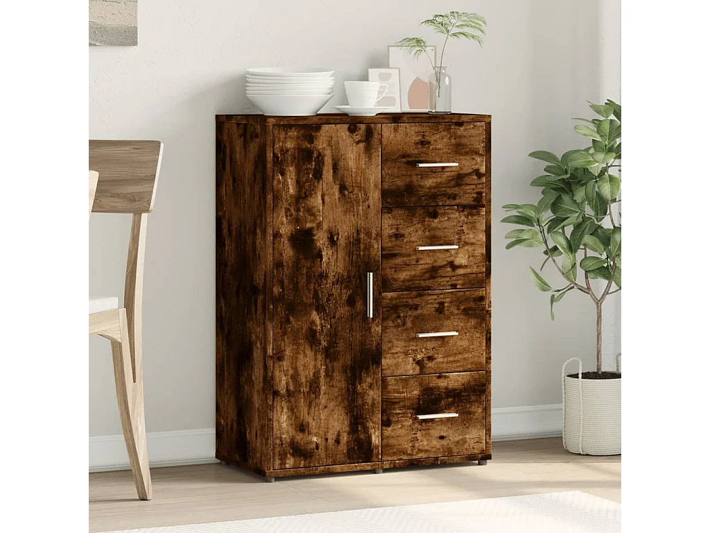 Buffet | Bahut | Meuble de rangement chêne fumé 60x31x84 cm bois d'ingénierie