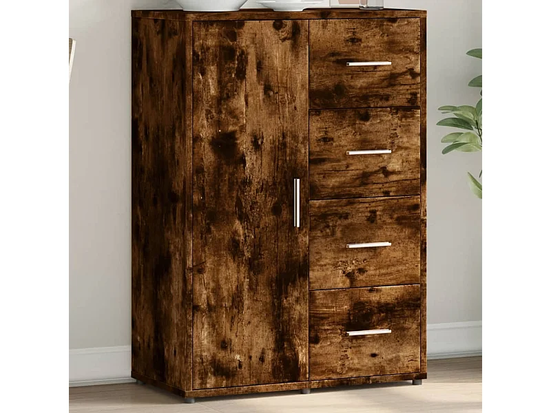 Buffet | Bahut | Meuble de rangement chêne fumé 60x31x84 cm bois d'ingénierie
