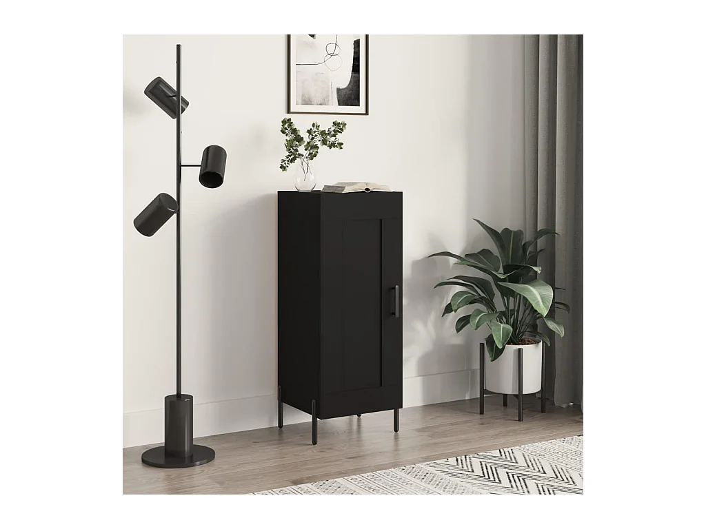 Buffet | Bahut | Meuble de rangement Noir 34,5x34x90 cm Bois d'ingénierie