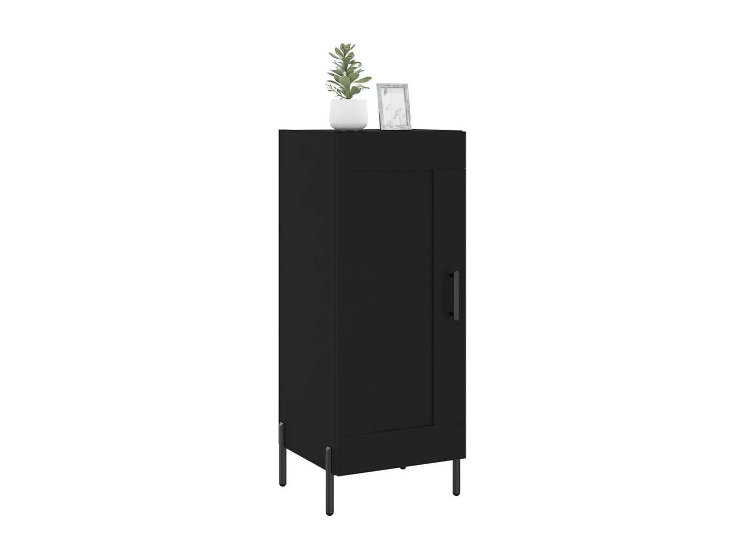 Buffet | Bahut | Meuble de rangement Noir 34,5x34x90 cm Bois d'ingénierie
