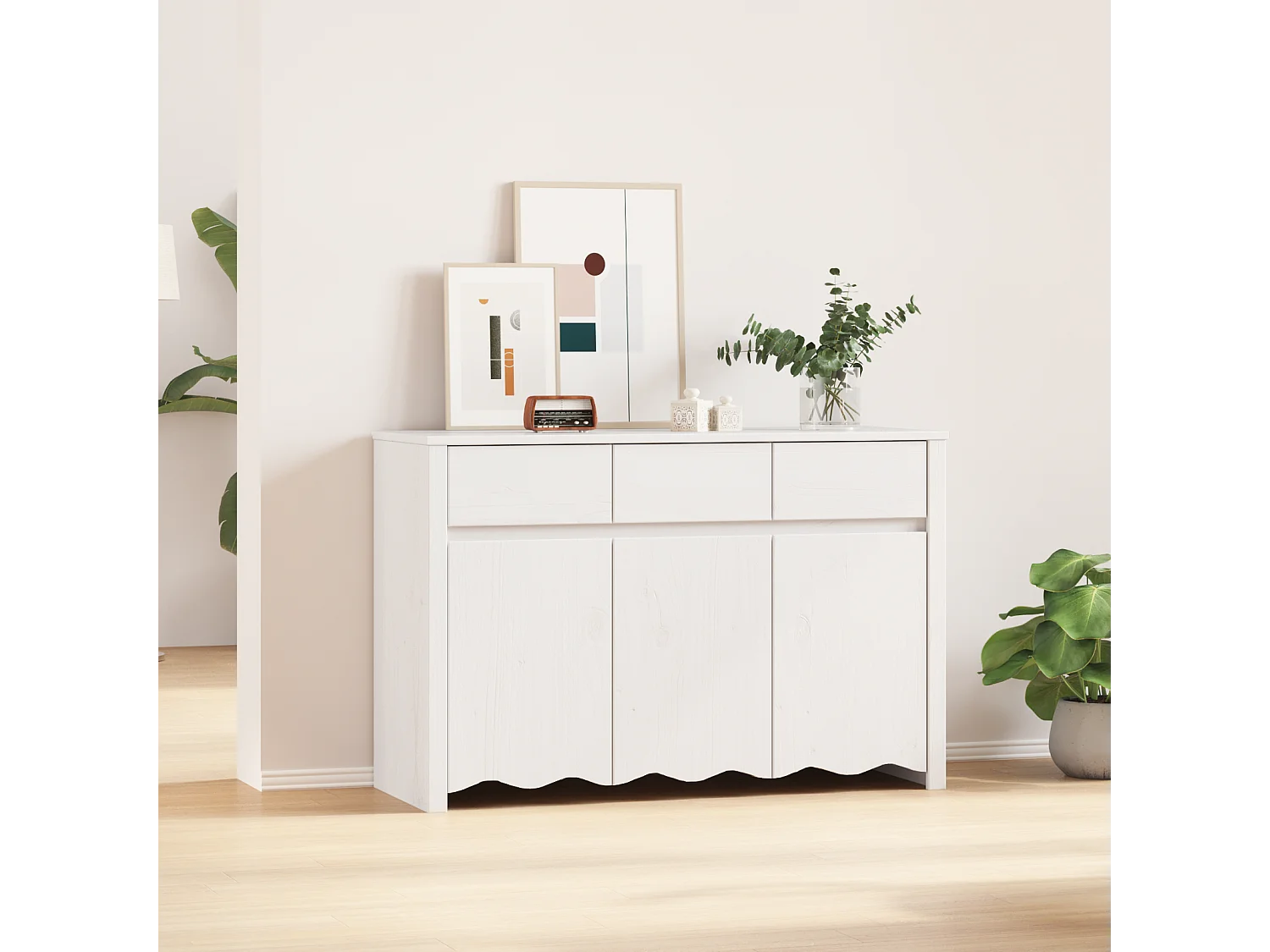 Buffet | Sideboard | Dressoir Drammen Wit 114 x 43 x 75,5 cm Massief grenenhout