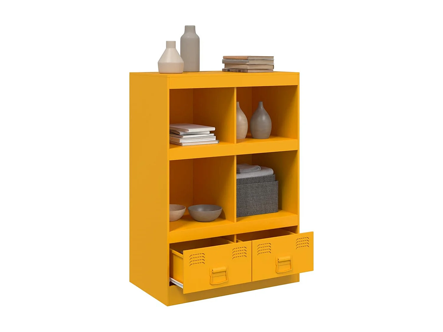 Credenza | Buffet | Armadio Giallo Senape 67x39x95 cm in Acciaio