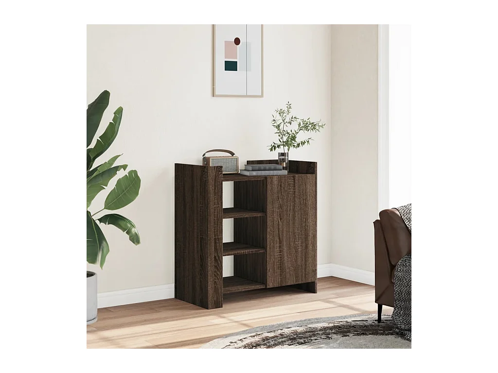 Credenza | Buffet | Armadio Rovere Marrone 73,5x35x75 cm in Legno Multistrato