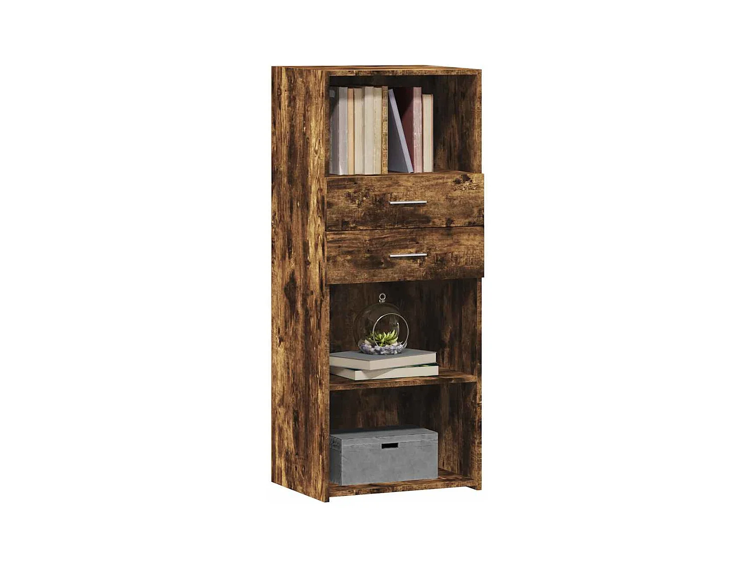 Buffet | Bahut | Meuble de rangement haut chêne fumé 50x42,5x124 cm bois d'ingénierie
