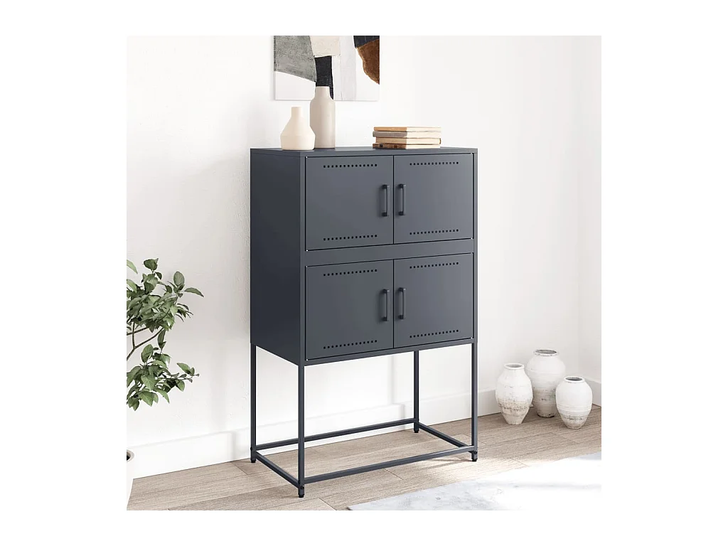 Buffet | Bahut | Meuble de rangement anthracite 68,5x38,5x107 cm acier