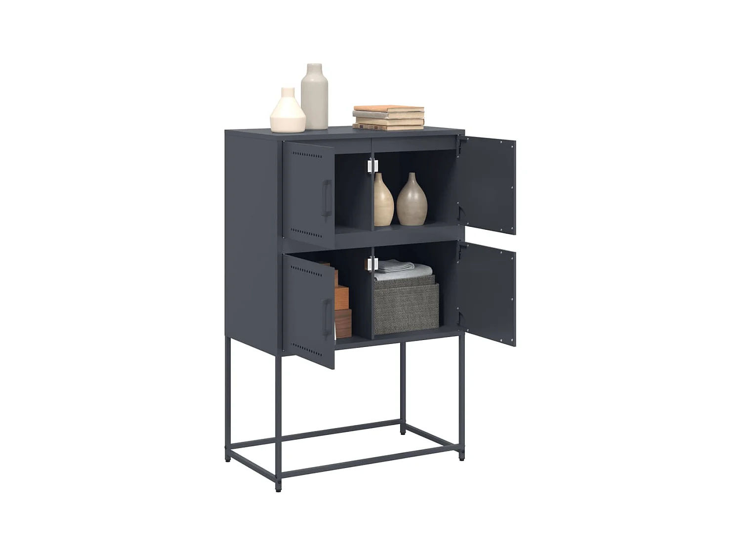 Buffet | Bahut | Meuble de rangement anthracite 68,5x38,5x107 cm acier