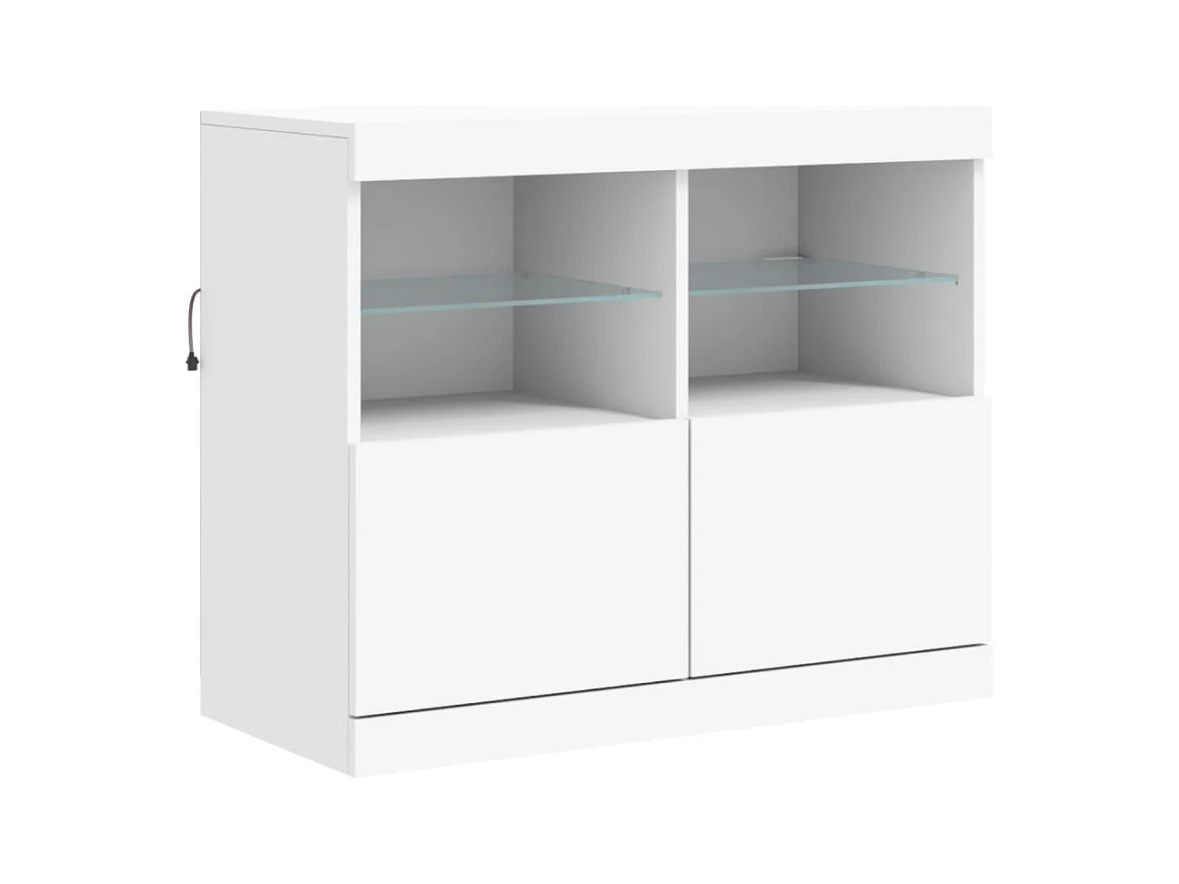 Buffet | Bahut | Meuble de rangement avec lumières LED blanc 81x37x67 cm
