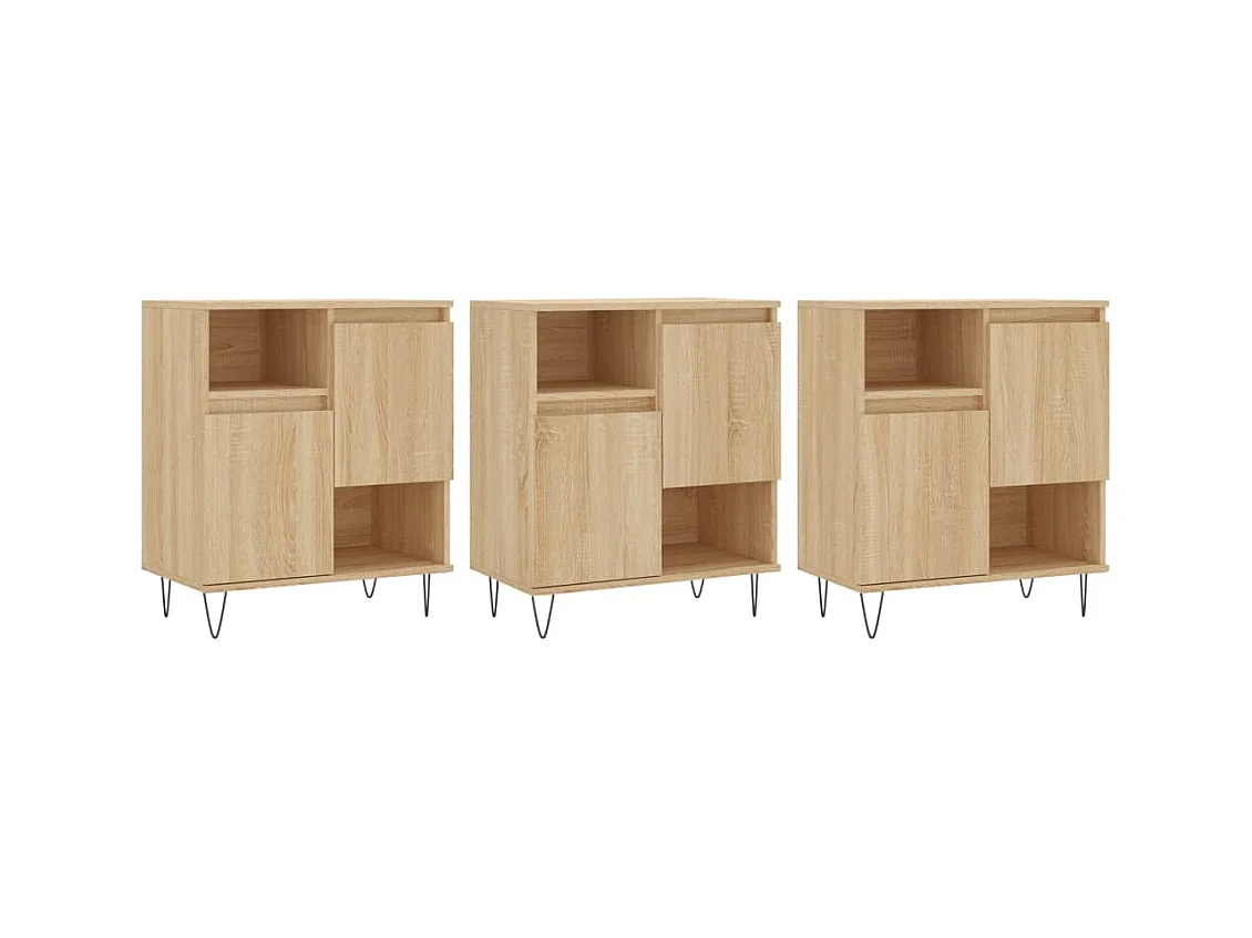 Buffets | Bahuts | Meuble de rangement 3 pcs Chêne sonoma Bois d'ingénierie