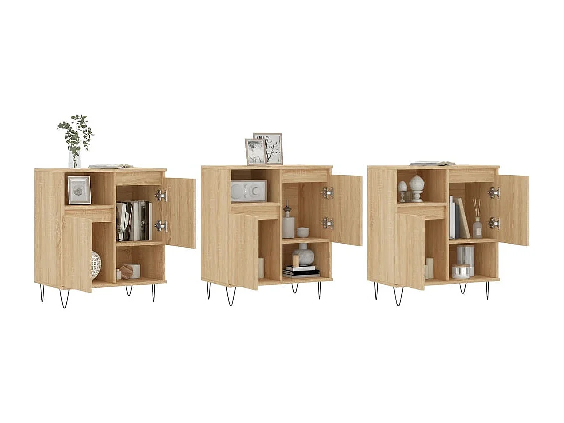 Buffets | Bahuts | Meuble de rangement 3 pcs Chêne sonoma Bois d'ingénierie