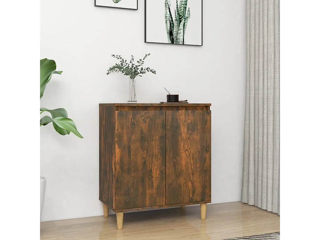 Buffet | Bahut | Meuble de rangement Chêne fumé 60x35x70 cm Bois d'ingénierie