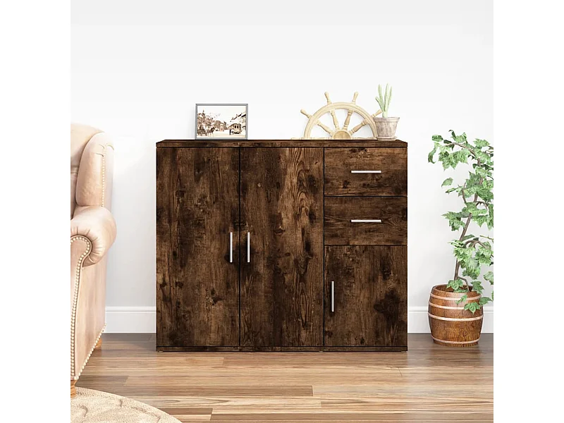 Buffet | Bahut | Meuble de rangement Chêne fumé 91x29,5x75 cm Bois d'ingénierie