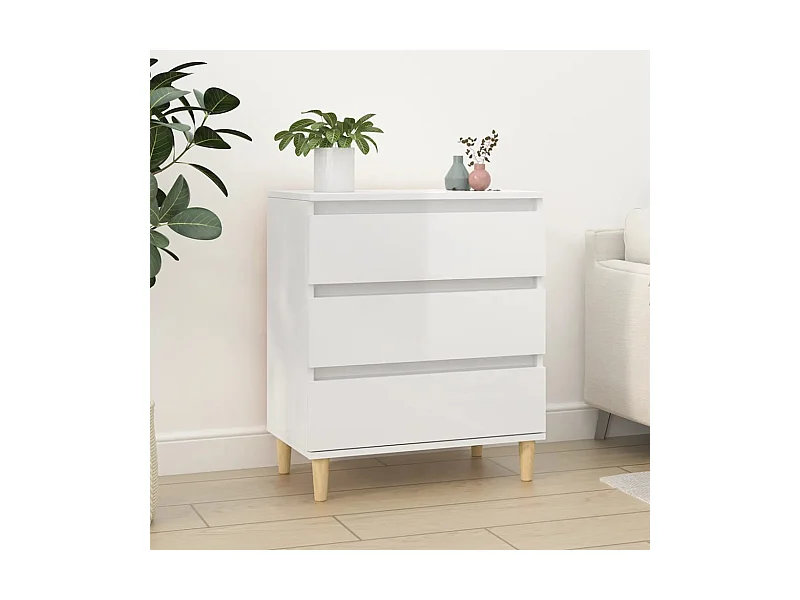 Buffet | Bahut | Meuble de rangement Blanc brillant 60x35x70 cm Bois d'ingénierie