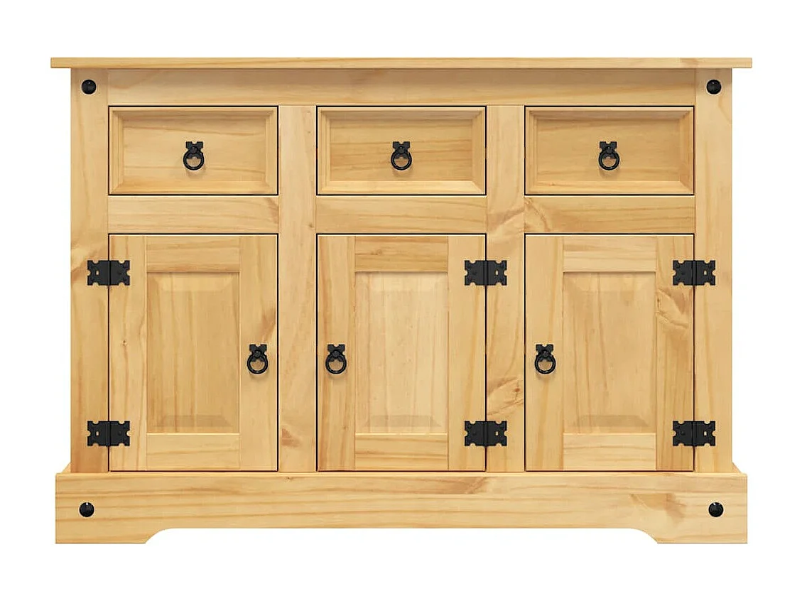 Buffet | Commode à tiroir | Meuble de rangement Corona marron 112x44x78 cm bois massif pin mexicain