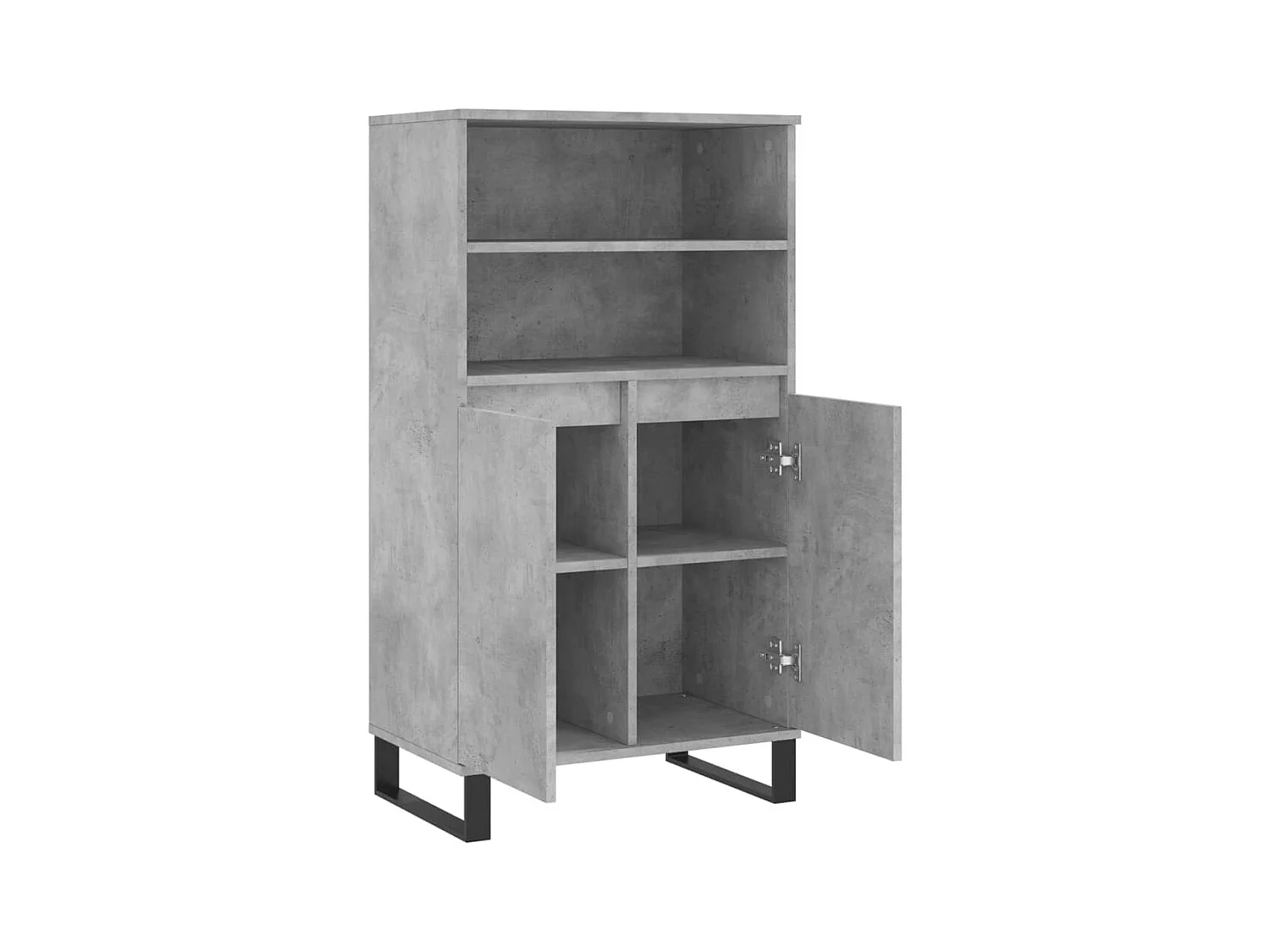 Credenza | Buffet | Armadio Grigio Cemento 60x36x110 cm in Legno Multistrato