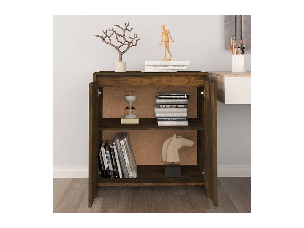 Credenza | Buffet | Armadio Rovere Fumo 70x41x75 cm in Legno Multistrato