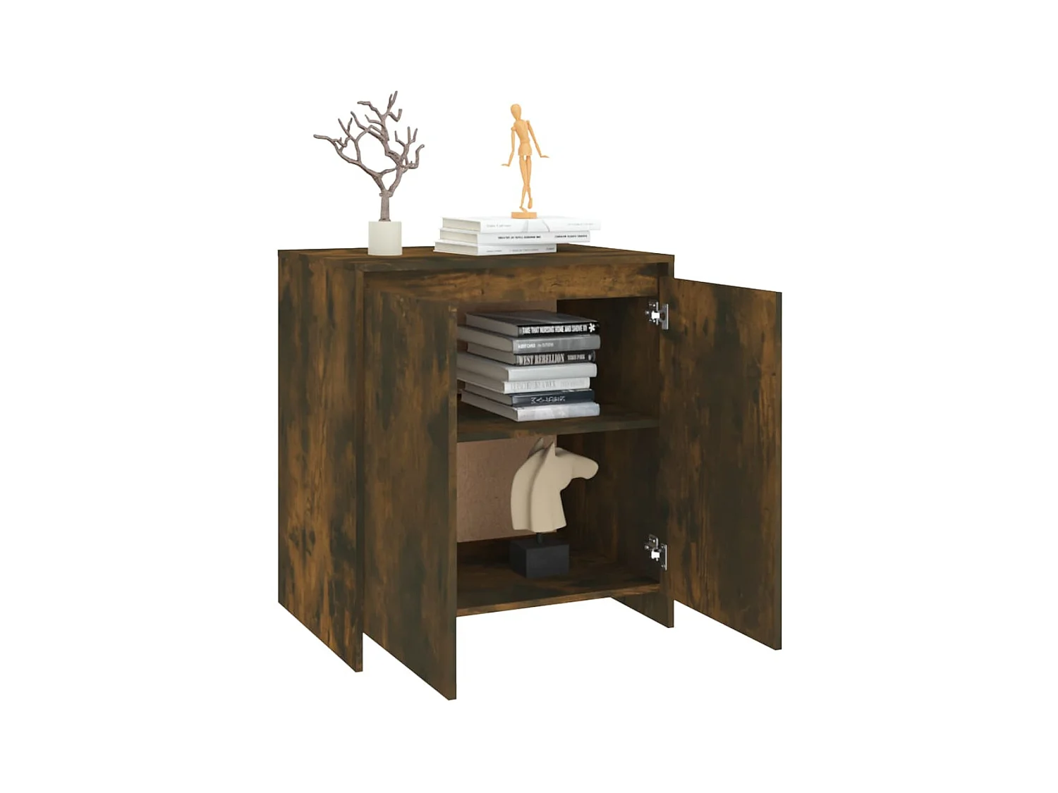 Credenza | Buffet | Armadio Rovere Fumo 70x41x75 cm in Legno Multistrato