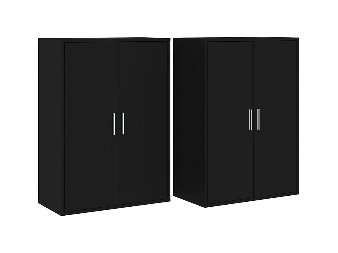 Credenze | Buffet | Armadi 2 pz Nere 60x31x84 cm in Legno Multistrato